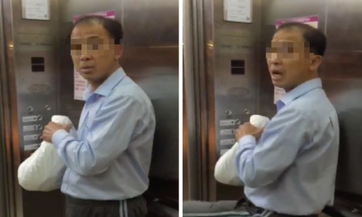 Racist Singaporean Uncle Cusses Foreign Worker And Tells Him To Get Out Of Lift - World Of Buzz 2
