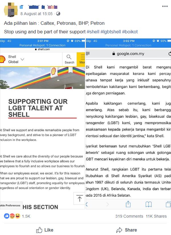 Shell Supports LGBT And Netizens Are Calling For A Boycott - WORLD OF BUZZ 1