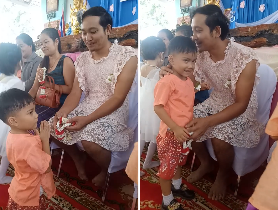 Single Dad Wears Pink Dress To Mother's Day Event So His Kids Won't Feel Left Out - World Of Buzz 2