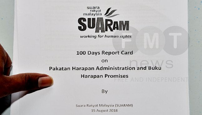 suaram 100 days report card 1