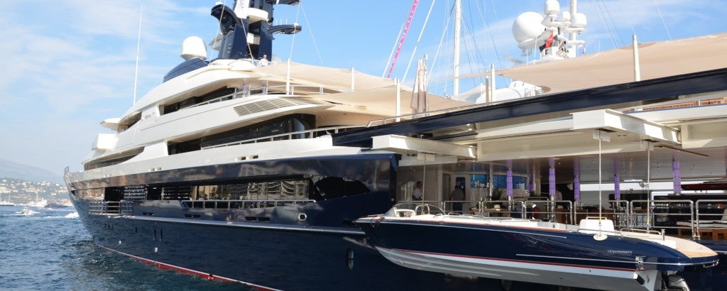 tenders stored on main deck of motor yacht equanimity