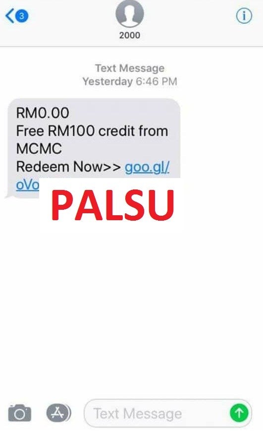 Beware Of This Mcmc Sms Scam That Offers Rm100 Credit - World Of Buzz 2