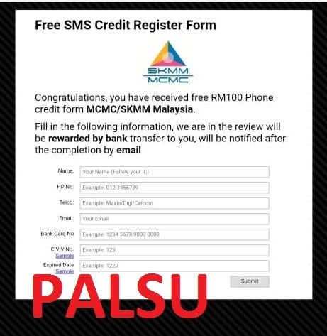 Beware Of This Mcmc Sms Scam That Offers Rm100 Credit - World Of Buzz