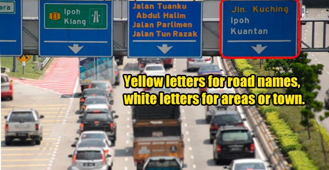 M'sian Road Signs Have Different Colours, Numbers, and Letters on Them, Here's the Reason Why - WORLD OF BUZZ