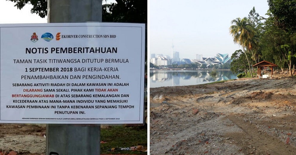 Taman Tasik Titiwangsa is Officially Closed to Visitors Until 2019 - WORLD OF BUZZ 1