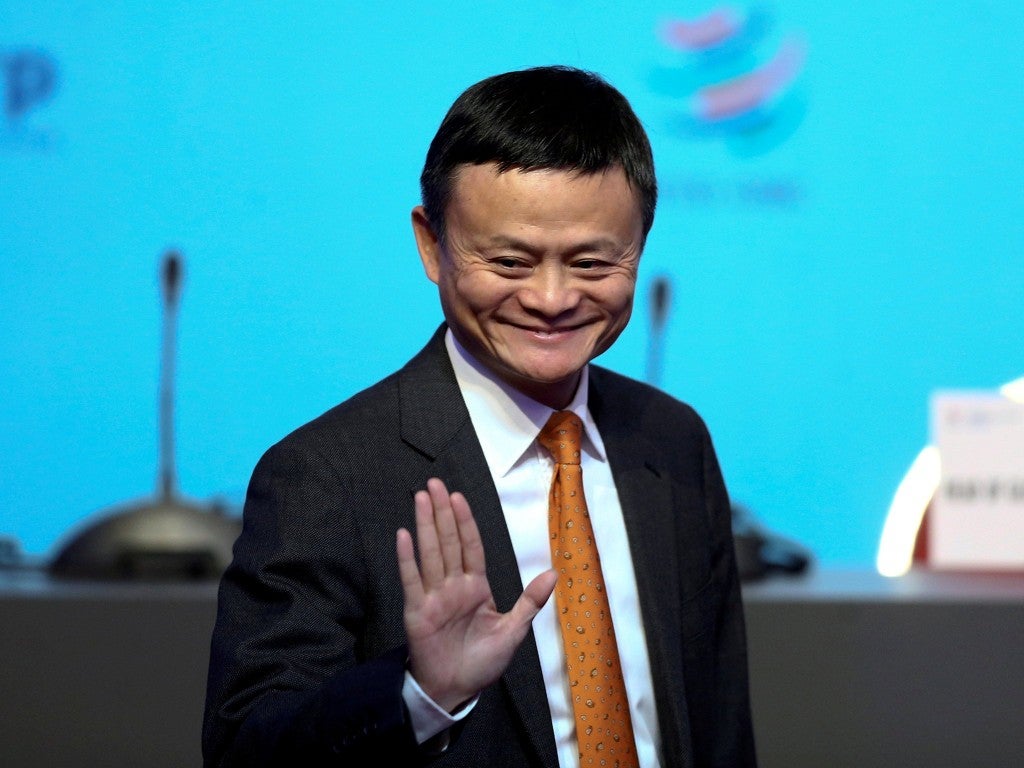 252160384 File Photo Alibaba Group Executive Chairman Jack Ma Gestures As He Attends The 11Th World