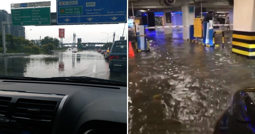 Heavy Rains In Klang &Amp; Subang Cause Traffic Congestion And Flood In Sunway Pyramid Parking Lot - World Of Buzz