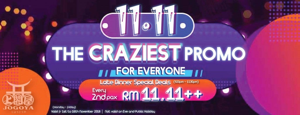Jogoya Releases Biggest Promo Ever at RM11.11 for Every Second Pax! - WORLD OF BUZZ