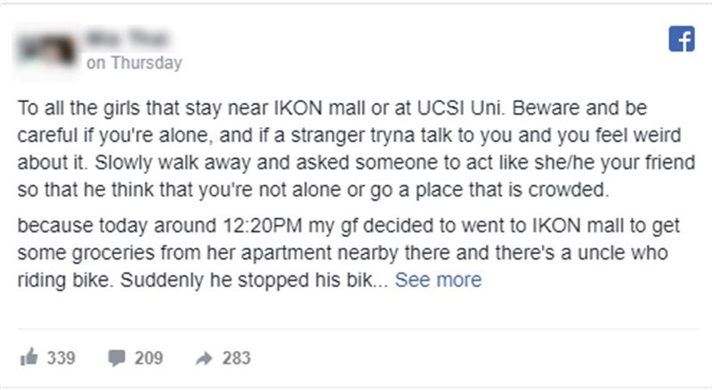 Netizen Shares How Man Pretended to Be Policeman & Harassed Girl Friend Near Ikon Mall - WORLD OF BUZZ 1