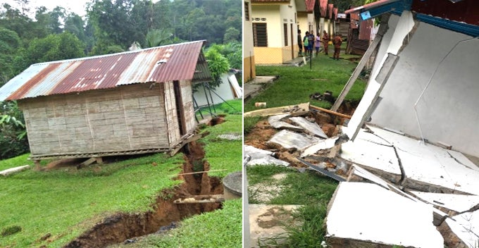 Orang Asli Village Near Cameron Suffers Massive Land Cracks Due To Heavy Rain - World Of Buzz