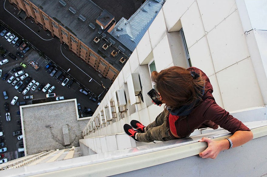 roof climbing girl dangerous selfies angela nikolau russia 10