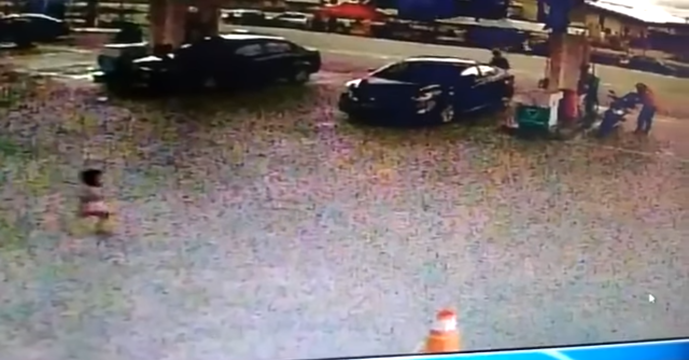 Watch: Heart-Stopping Moment Car Rams And Drags 2Yo Girl At Klang Petrol Station - World Of Buzz