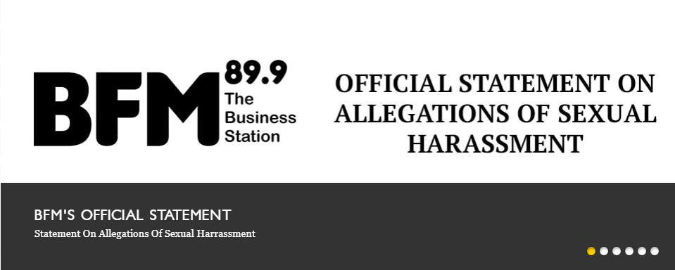 BFM Looking Into Anonymous Allegation Of Sexual Harassment - WORLD OF BUZZ 2