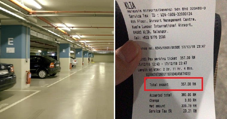M Sian Dj Shocked By Expensive Rm357 Parking Fee After He Parked At Klia For 2 5 Days World Of Buzz