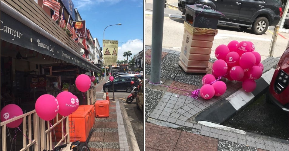 Netizens Call Out Foodpanda For Leaving Hundreds Of Balloons All Over Bangsar - World Of Buzz