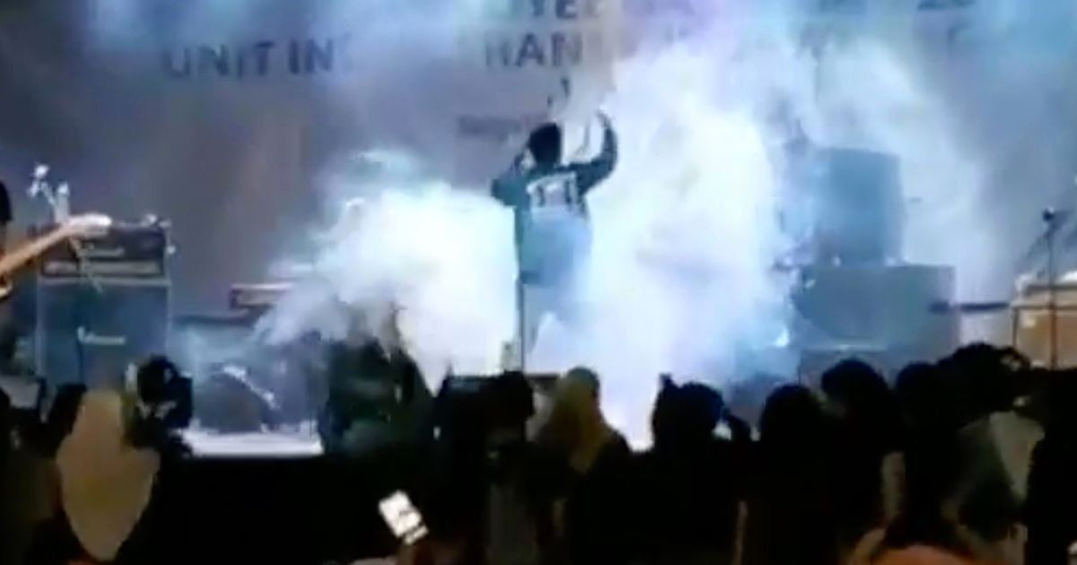 tsunami wave crashes onto indonesian band seventeen performing at a concert world of buzz