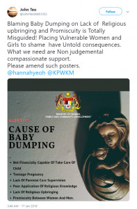 Baby-Dumping Poster Released By Women's Ministry Under Fire For Involving Religion - WORLD OF BUZZ