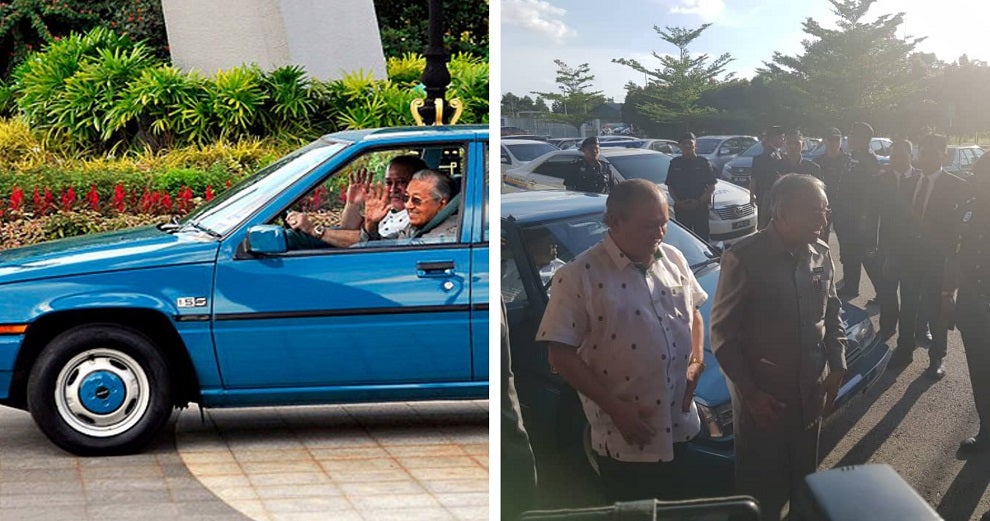 Johor Sultan Spotted Driving Tun M to Senai Airport in First Gen Proton Saga - WORLD OF BUZZ