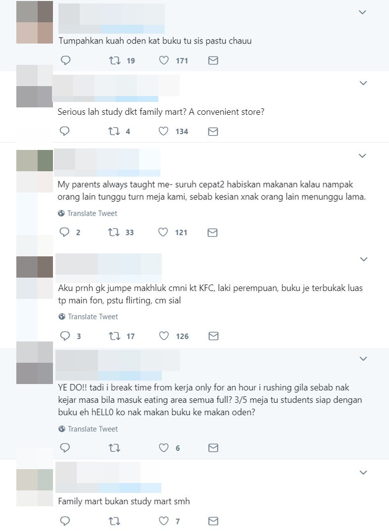 Malaysian Netizen Calls Out Students Hogging Tables At Family Mart - World Of Buzz 1