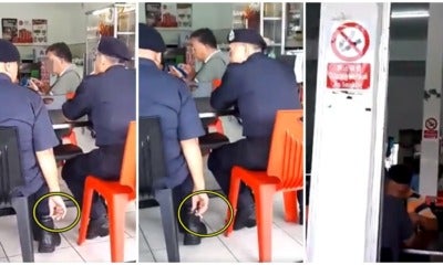 Netizens Triggered At Video Of Cops Puffing Away At Eateries, Despite Smoking Ban - World Of Buzz 5