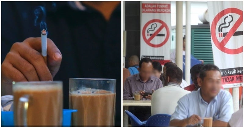 Smoker uses a measuring tape to smoke 3 meters away from a restaurant - WORLD OF BUZZ