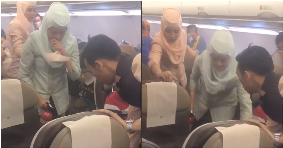 Watch: Swift Action By Royal Brunei Airline Crew After Power bank Exploded Mid-flight - WORLD OF BUZZ 2