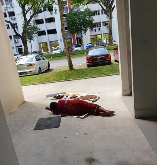 Woman In Red Looked Like She Have Attempted A Suicide, But Turns Out To Be Lying Down Drying Her Food Stuff - WORLD OF BUZZ 2