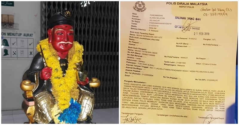 Datuk Kong Statue In Surau To Be Investigated By The Police - World Of Buzz