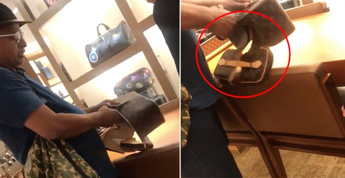 Man Cuts Open LV Bag In KLCC Because The Staff Judges Him Based On His Clothes - WORLD OF BUZZ