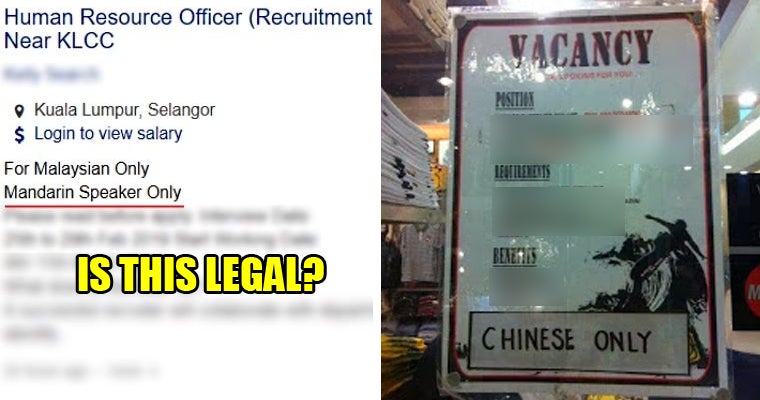 M'Sian Employers Can Actually Put &Quot;Prefer Mandarin Speaker&Quot; In Job Ads, Here'S Why - World Of Buzz