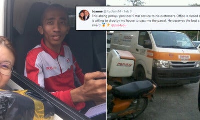 M'Sian Woman Shares How Abang Poslaju Delivered Package To Her House When Her Office Was Closed - World Of Buzz