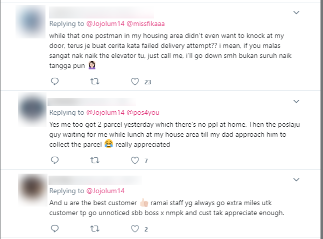 M'sian Woman Shares How Poslaju Personnel Delivered Package to Her House When Her Office was Closed - WORLD OF BUZZ