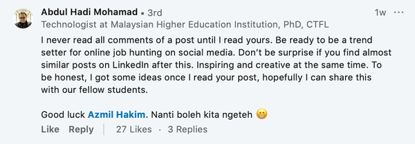 This Malaysian's Job Search Approach Is So Creative That He Has Gone Viral On Linkedin - World Of Buzz 3