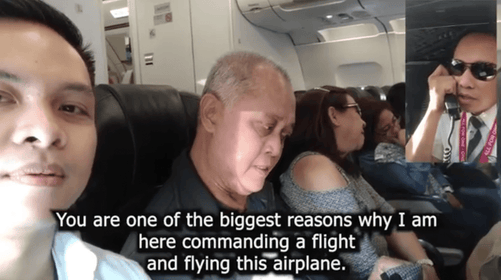 Air Asia Pilot Surprises Parents With Touching Announcement On Their First Flight Together - World Of Buzz 2