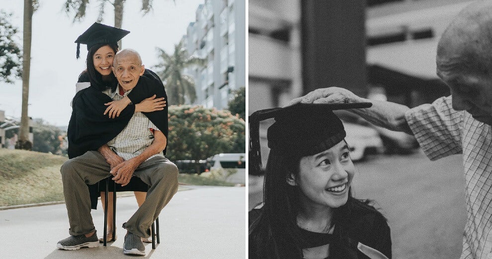 Heartwarming Photos Of S'porean Student Who Flew Back Home to Take Grad Photos With Grandpa Go Viral - WORLD OF BUZZ 6