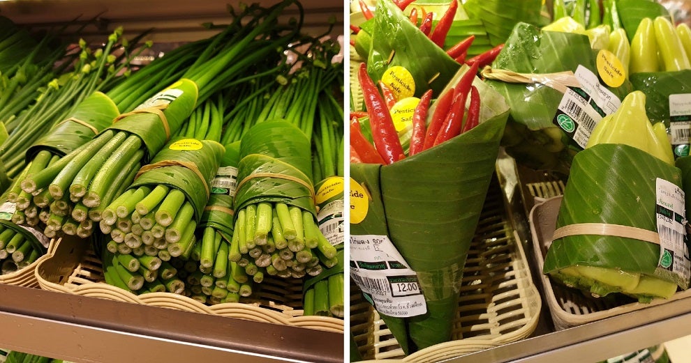 Thai Supermarket Goes Viral For Its Environmentally-Friendly Banana Leaf Packaging - WORLD OF BUZZ 6
