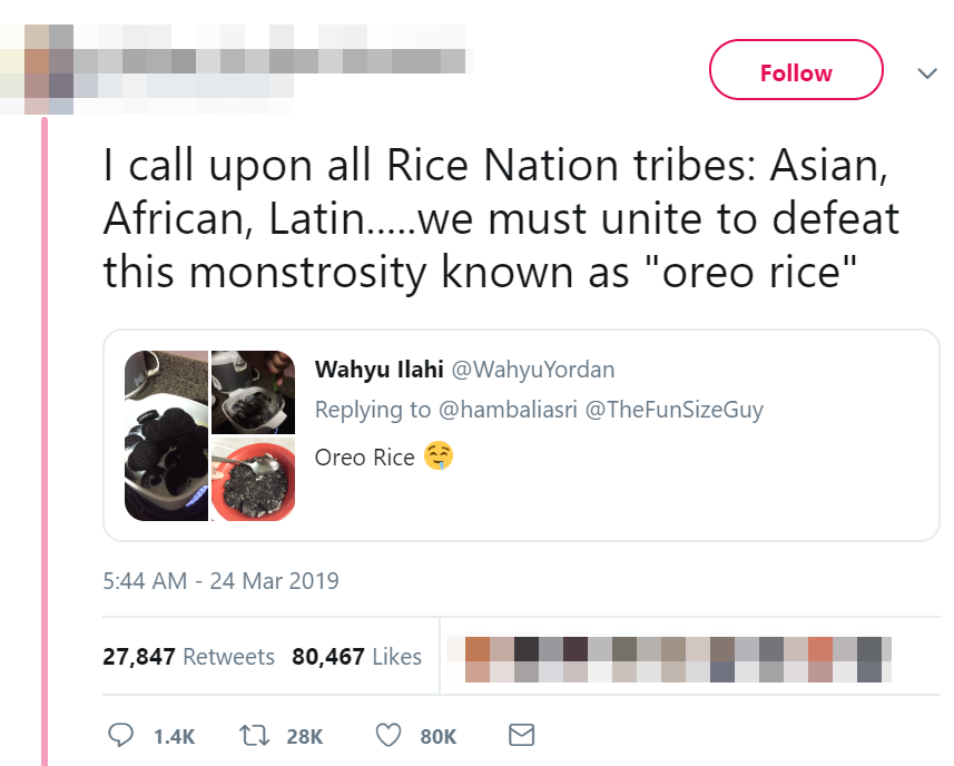 Viral Tweet About 'Oreo Rice' Grosses M'sians Out, Even Gets Picked Up by International Media - WORLD OF BUZZ 6