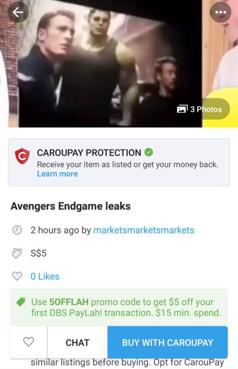 4-Minute Leaked Videos Of Avengers: Endgame Are Being Sold Online For RM15 - WORLD OF BUZZ 1