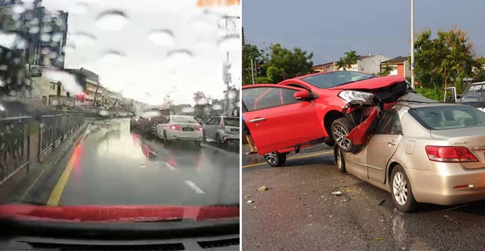 Dash-Cam Footage Shows How Perodua Myvi Shockingly Lands On Toyota Camry Near Atria Mall - World Of Buzz