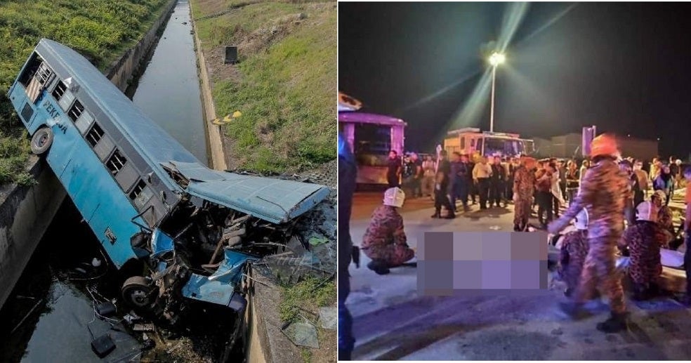 Factory Bus Driver Plunges Into Monsoon Drain Near Klia, 11 Killed &Amp; 34 Injured - World Of Buzz