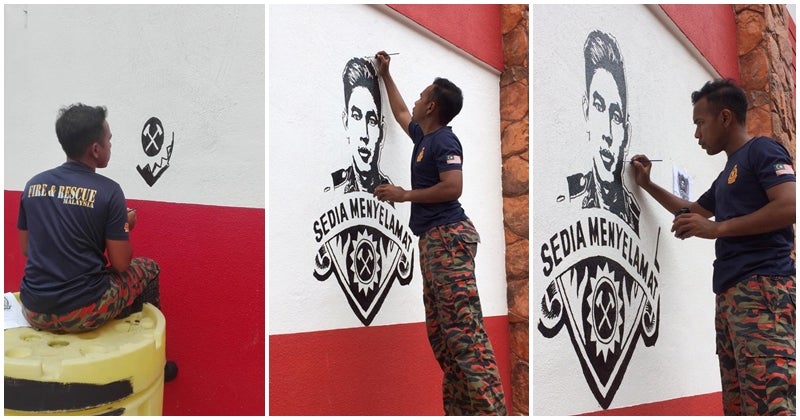 Fireman Pays Tribute To Fallen Comrade, Paints Mural - WORLD OF BUZZ 3