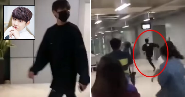 K-Pop Rapper Literally Breaks Into Full-On Sprint To Get Away From Fangirl Swarm At The Airport - World Of Buzz 1
