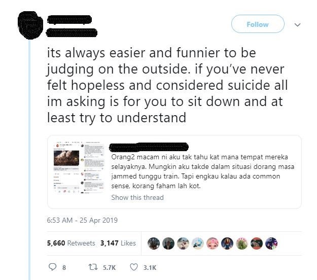 Malaysians Make Fun Of Individual ‘Attempting’ Suicide, Drew Flak From Netizens For Lack Of Compassion - World Of Buzz 5