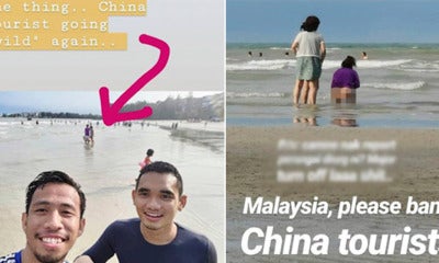 Malaysians Taking Selfie At Port Dickson, Gets Photobombed By Tourist Taking A Dump By Beach - World Of Buzz