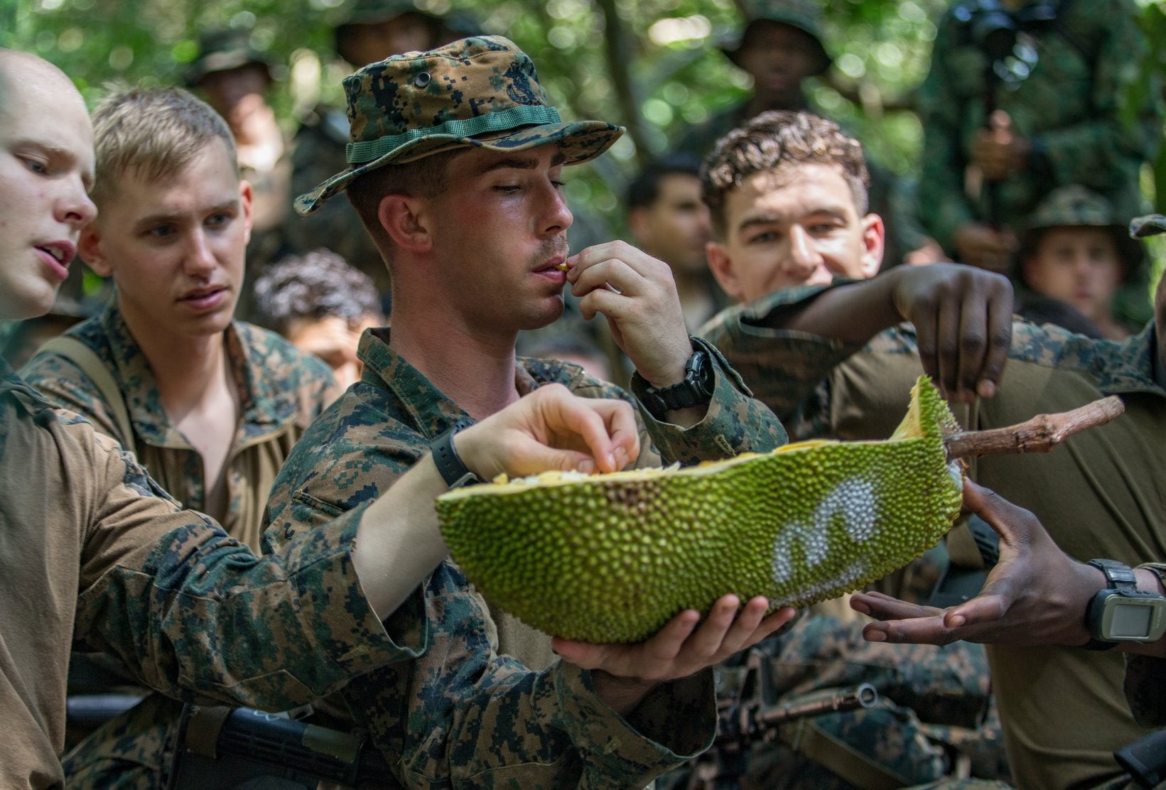 These Soldiers Were Given Durian to Eat As Part of 'Jungle Survival Techniques' - WORLD OF BUZZ 1