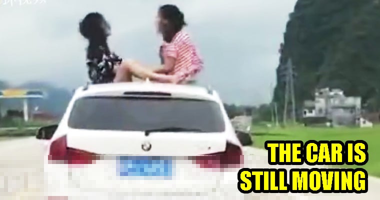 2 Girls Playing Rock Paper Scissors On Top Of Moving Car - World Of Buzz 3