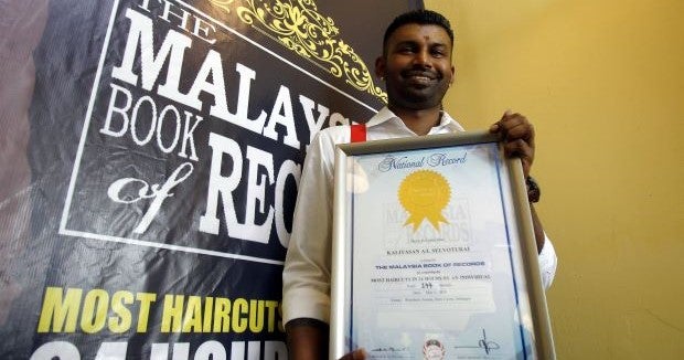 Barber From Perak Earns Malaysia Book Of Records Title With 144 Haircuts In 24 Hours! - World Of Buzz