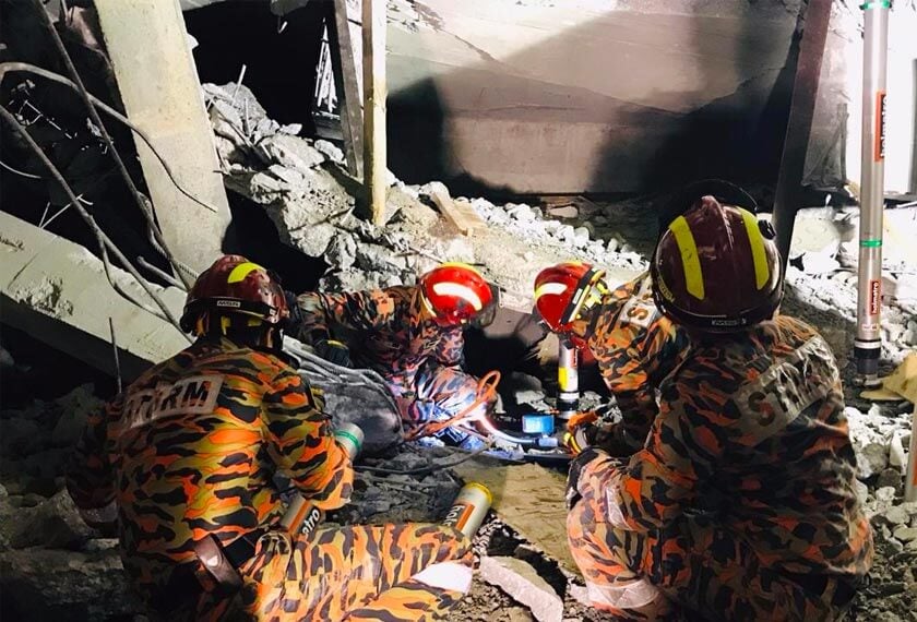 Carpark at Gombak LRT Station Collapses, 2 Injured & 1 Still Trapped in Rubble - WORLD OF BUZZ 1