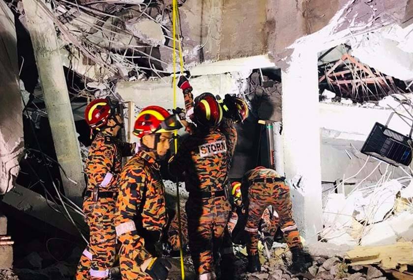 Carpark at Gombak LRT Station Collapses, 2 Injured & 1 Still Trapped in Rubble - WORLD OF BUZZ 2