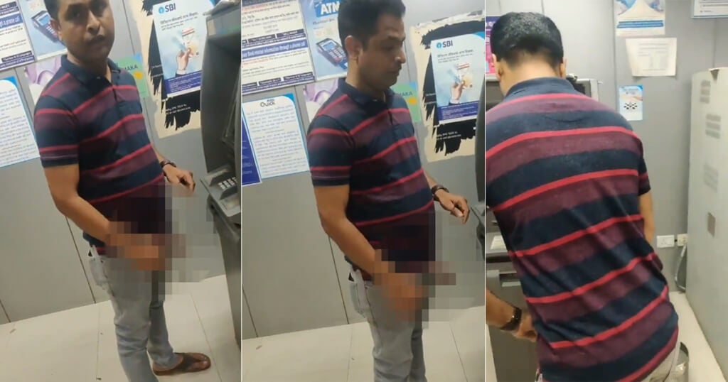 Man Inappropriately Touches Woman & Flashes His Penis Inside an ATM Booth - WORLD OF BUZZ 1